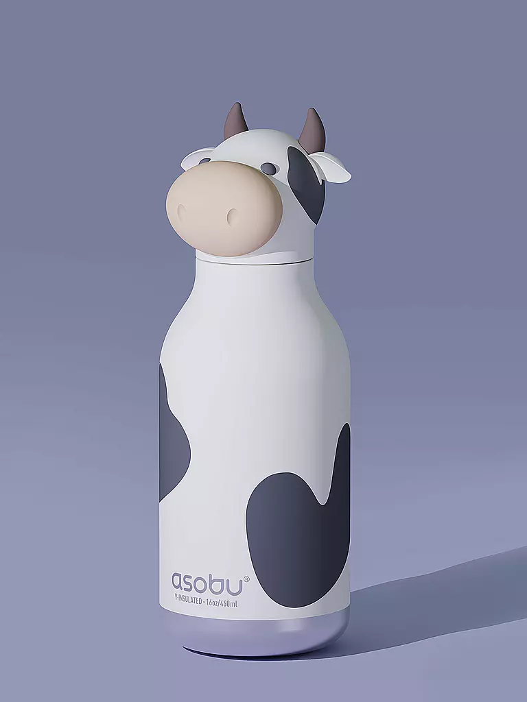 ASOBU | Isolierflasche 460ml KUH weiss / schwarz | mint