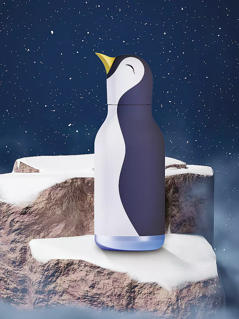 ASOBU | Isolierflasche 460ml PINGUIN grau / weiss | mint