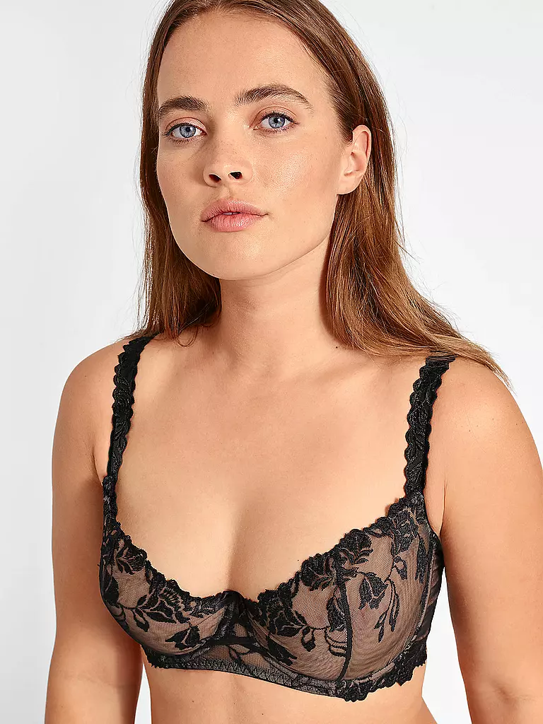 AUBADE | BH mit Bügel  Halfcup SOFTESSENCE schwarz | beige