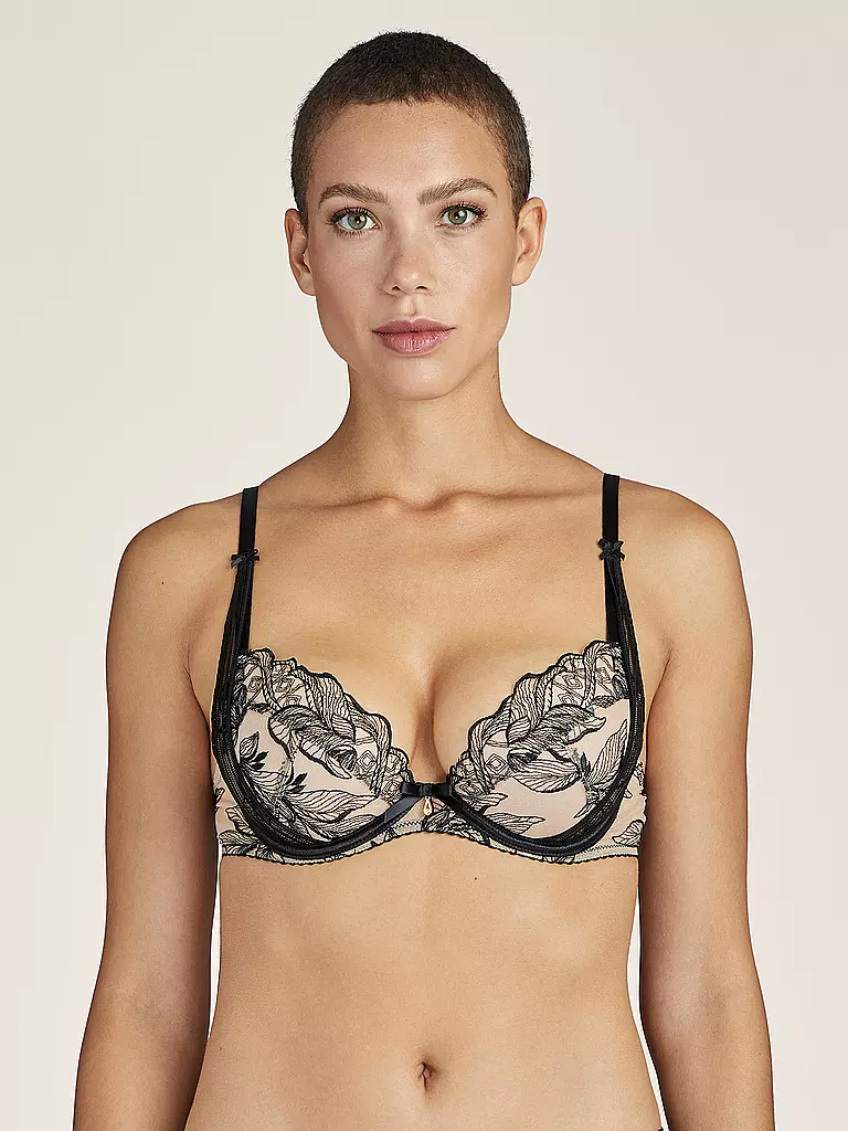 AUBADE | Push Up BH FLEUR DE TATTOO encre noir | transparent