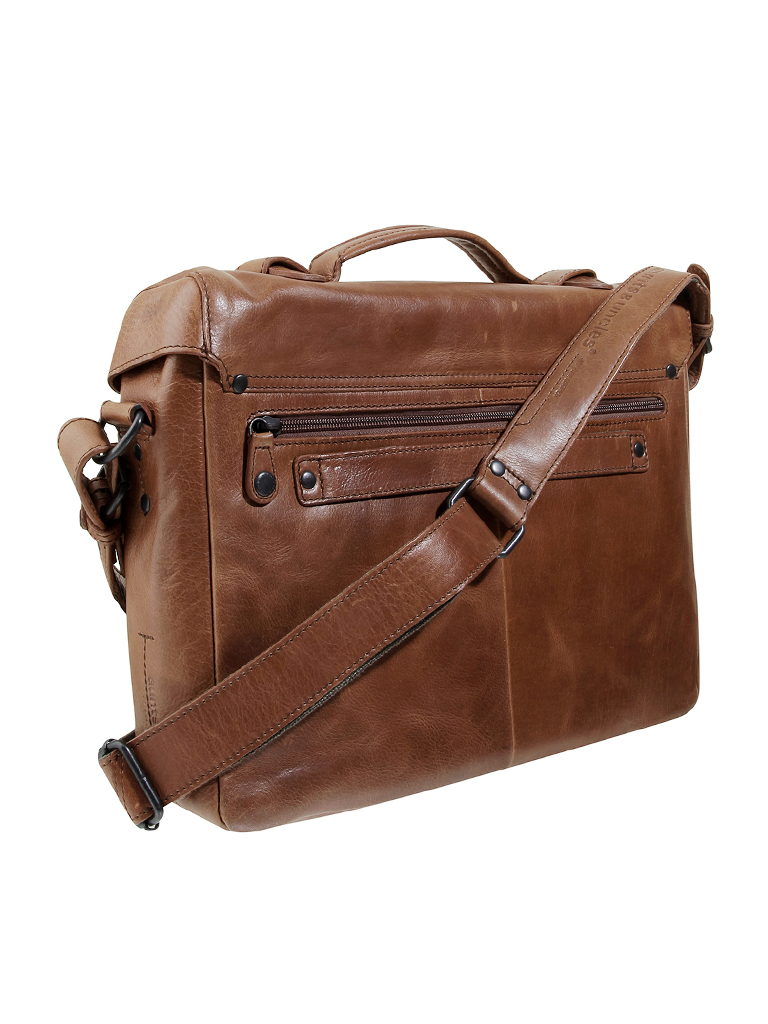 AUNTS & UNCLES | Ledertasche - Laptoptasche "Workmates - Brain" | braun