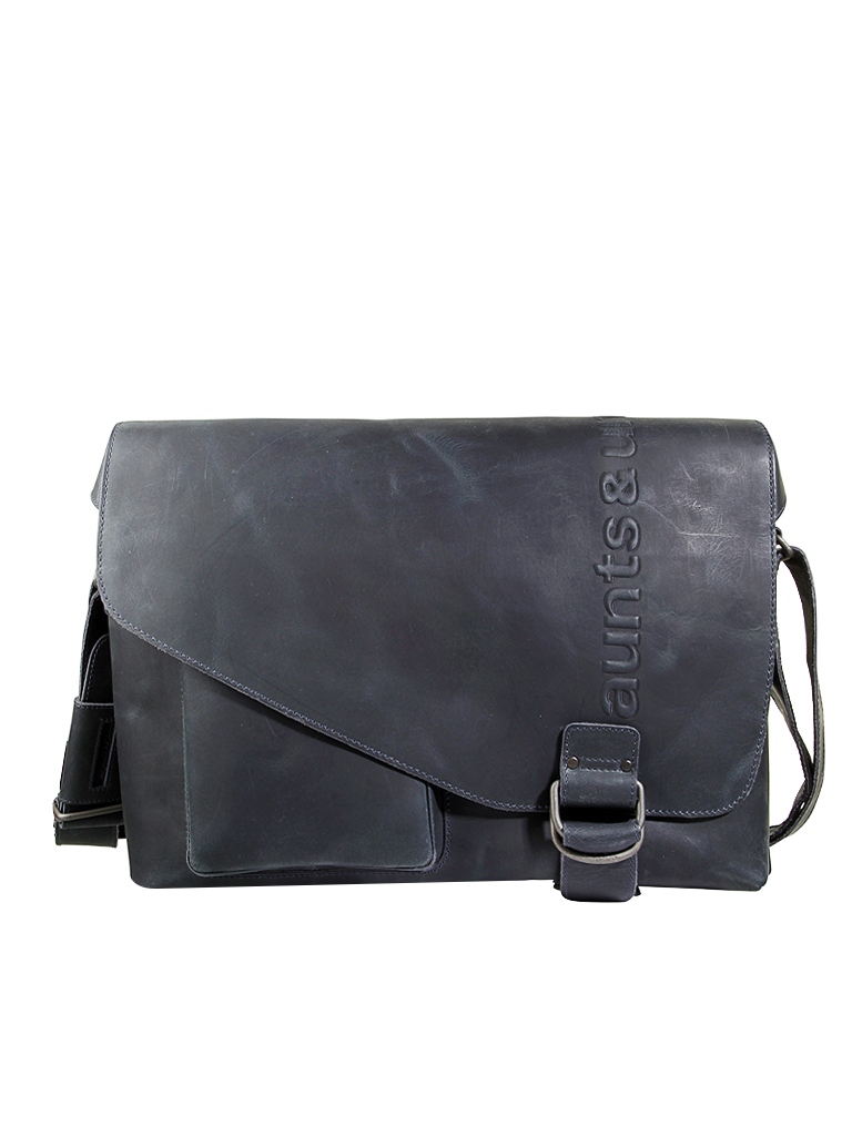 AUNTS & UNCLES | Ledertasche - Postbag "Hunter - Big Judd" | blau