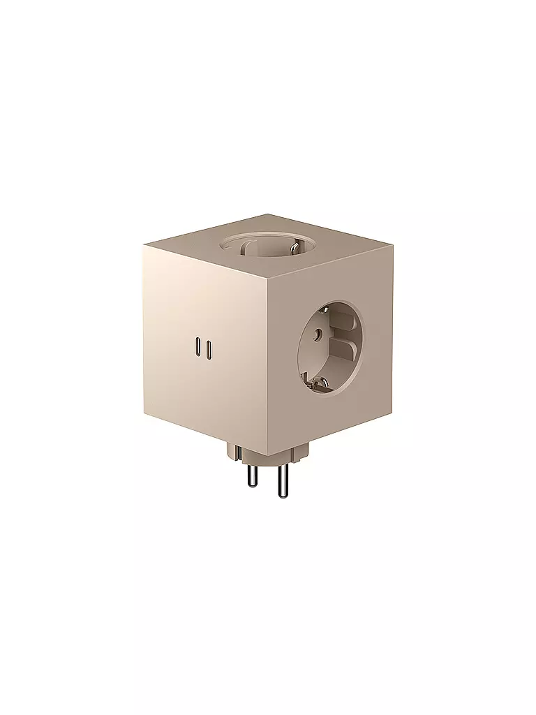 AVOLT | Mehrfachsteckdose Square 2 F Beige  | creme