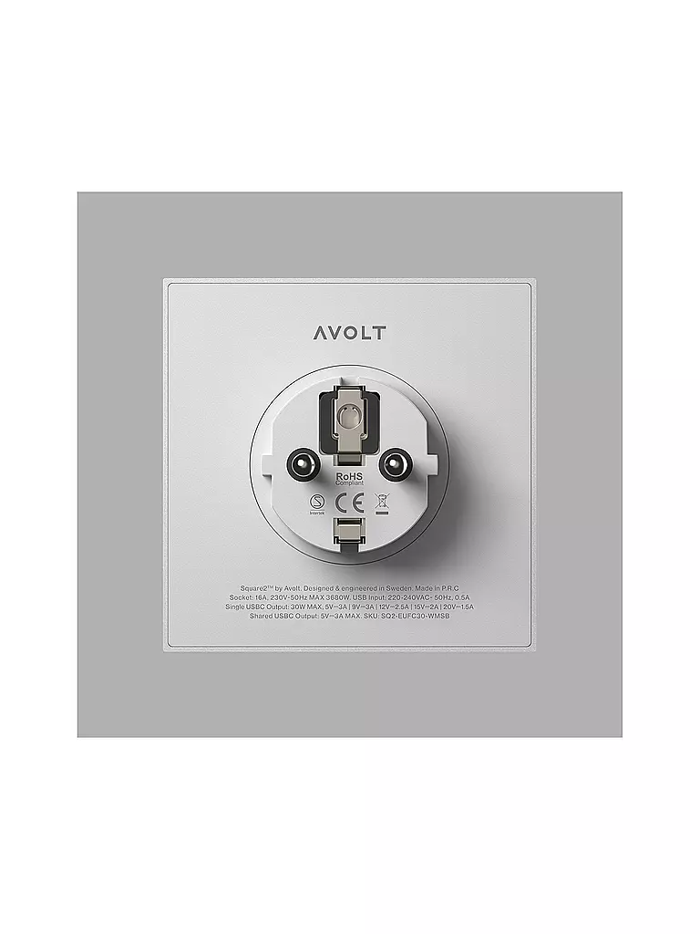AVOLT | Mehrfachsteckdose Square 2 F Grey | hellgrau