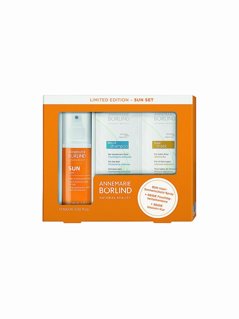 BÖRLIND | SUN Haar-Sonnenschutz-Spray 100ml (plus SEIDE Feuchtigkeitsshampoo plus Intensiv-Kur) | transparent