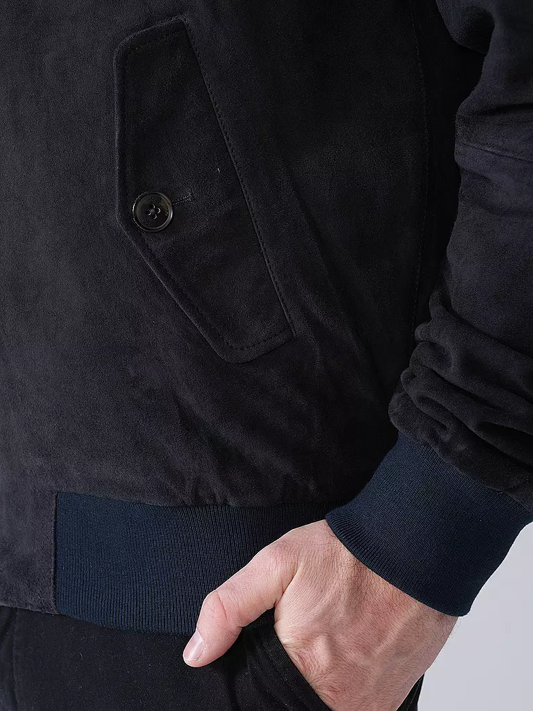 BARACUTA | Lederjacke G9 SUEDE | blau