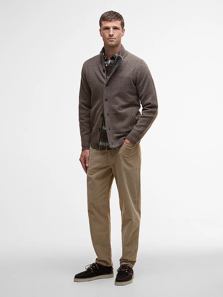 BARBOUR Strickjacke ESSENTIAL hellbraun | L