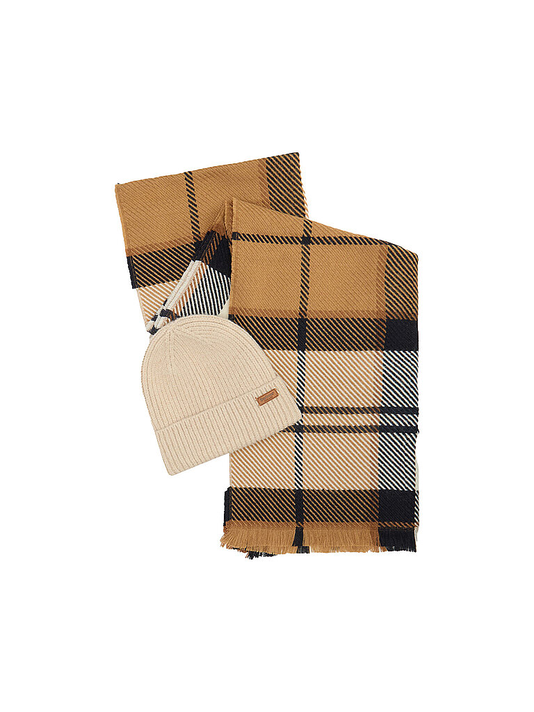 BARBOUR Geschenkset Beanie und Schal PENDLE beige