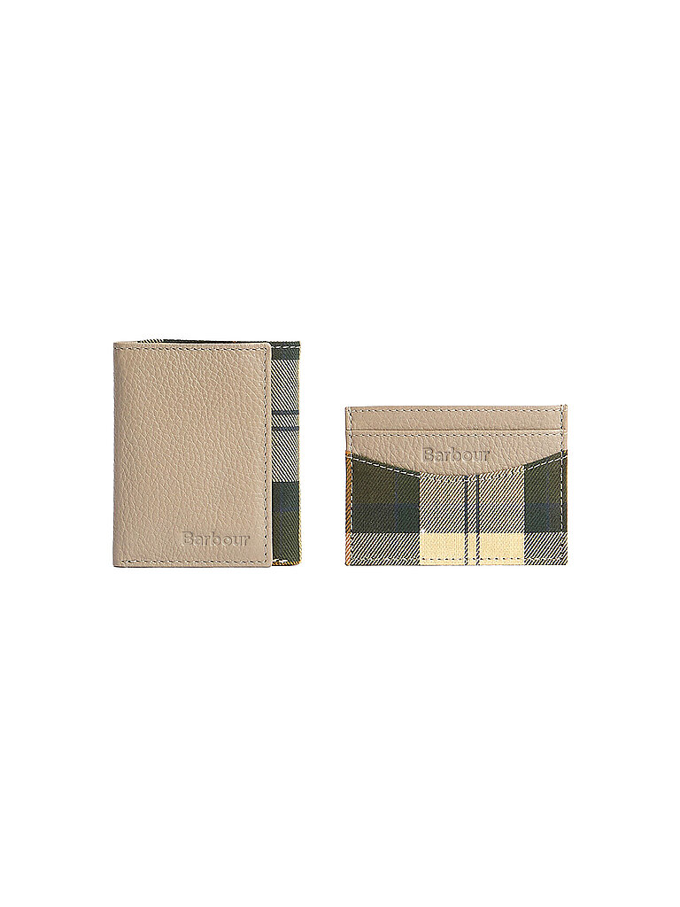 BARBOUR Set - Geldbörse und Kartenetui beige