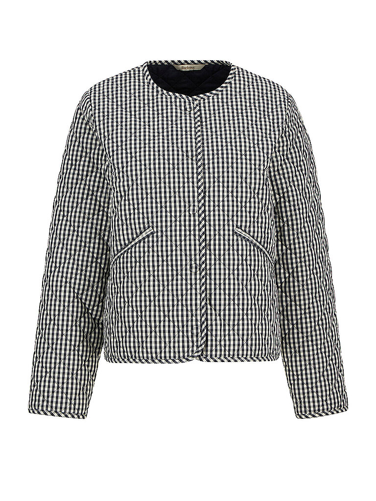BARBOUR Leichtsteppjacke CASHEL GINGHAM COLLARLESS dunkelblau | 36