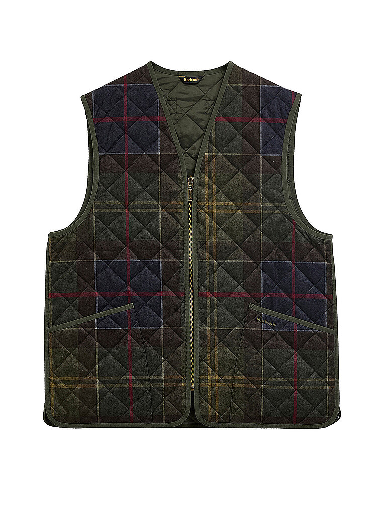 BARBOUR Steppgilet ICONS TARTAN  dunkelblau | L