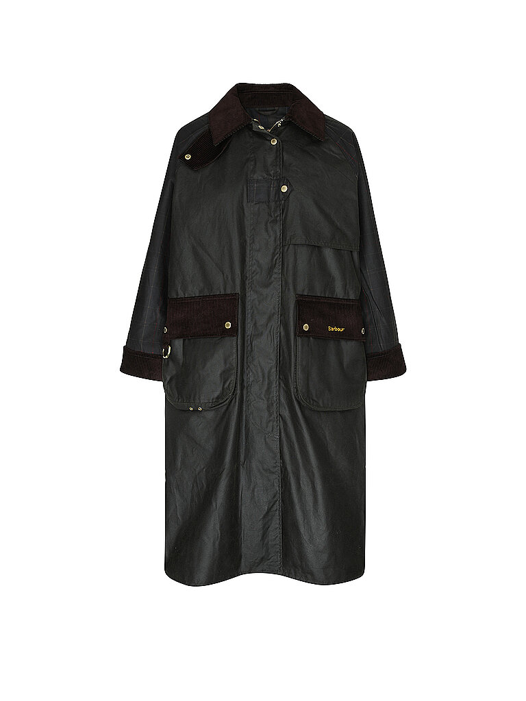 BARBOUR Trenchcoat KIRKLEES CHECKED WAX olive | 42