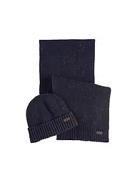 BARBOUR | Geschenkset 2-teilig Schal und Mütze CARLTON | dunkelblau