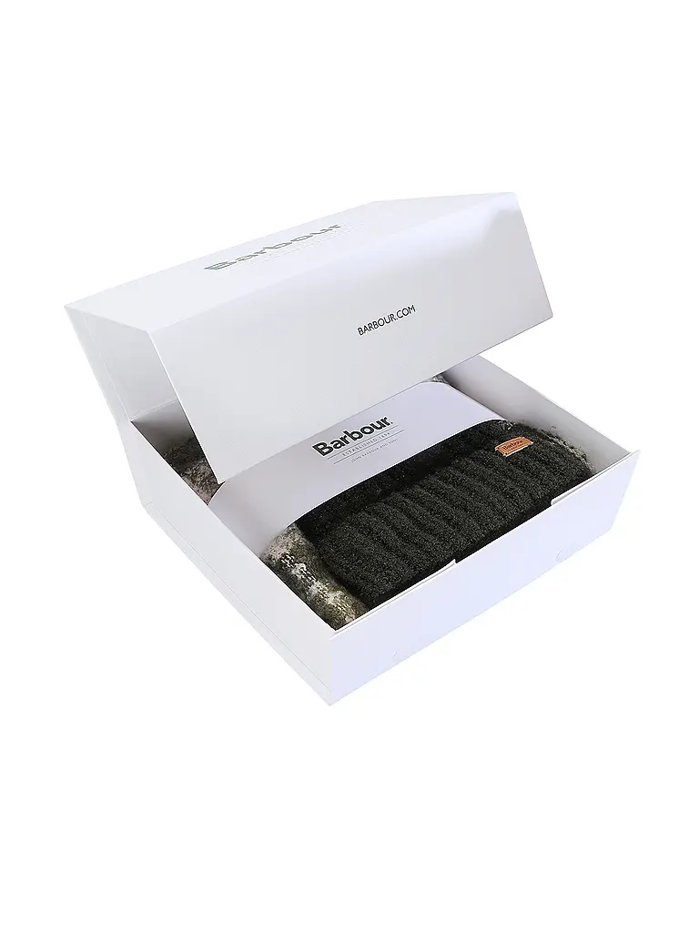 BARBOUR | Geschenkset Beanie und Schal SALTBURN | olive