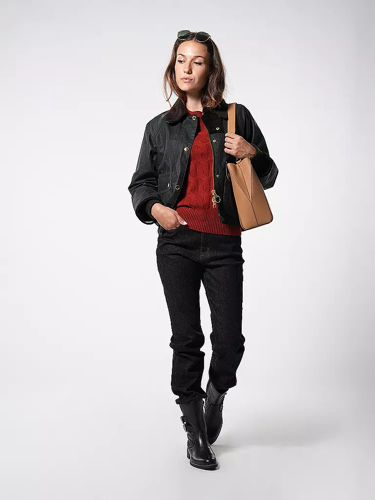 BARBOUR | Jacke Cropped Fit BEADNELL WAX | olive