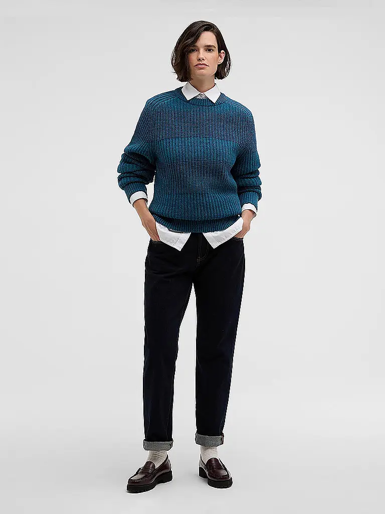 BARBOUR | Paul Smith loves Barbour Pullover Saddle Rundhalsausschnitt | blau