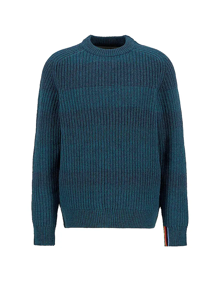 BARBOUR | Paul Smith loves Barbour Pullover Saddle Rundhalsausschnitt | blau
