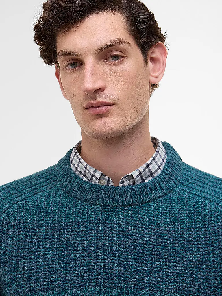 BARBOUR | Paul Smith loves Barbour Pullover Saddle Rundhalsausschnitt | blau