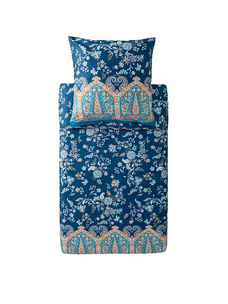 BASSETTI | Linge de lit en satin 70x90cm / 140x200cm INDIAN ROSES Bleu