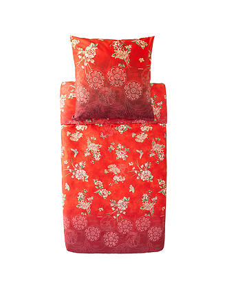 BASSETTI | Linge de lit en satin 70x90cm / 140x200cm ESPERIDI Rouge