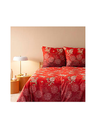 BASSETTI | Linge de lit en satin 70x90cm / 140x200cm ESPERIDI Rouge