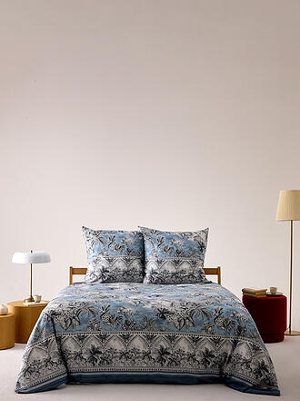 BASSETTI | Satin-Bettwäsche BOBOLI 70x90cm/140x200cm Rauchblau