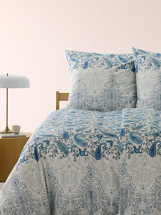 BASSETTI | Satin Bettwäsche MONNALISA 2x 70x90cm / 200x200cm Raucblau
