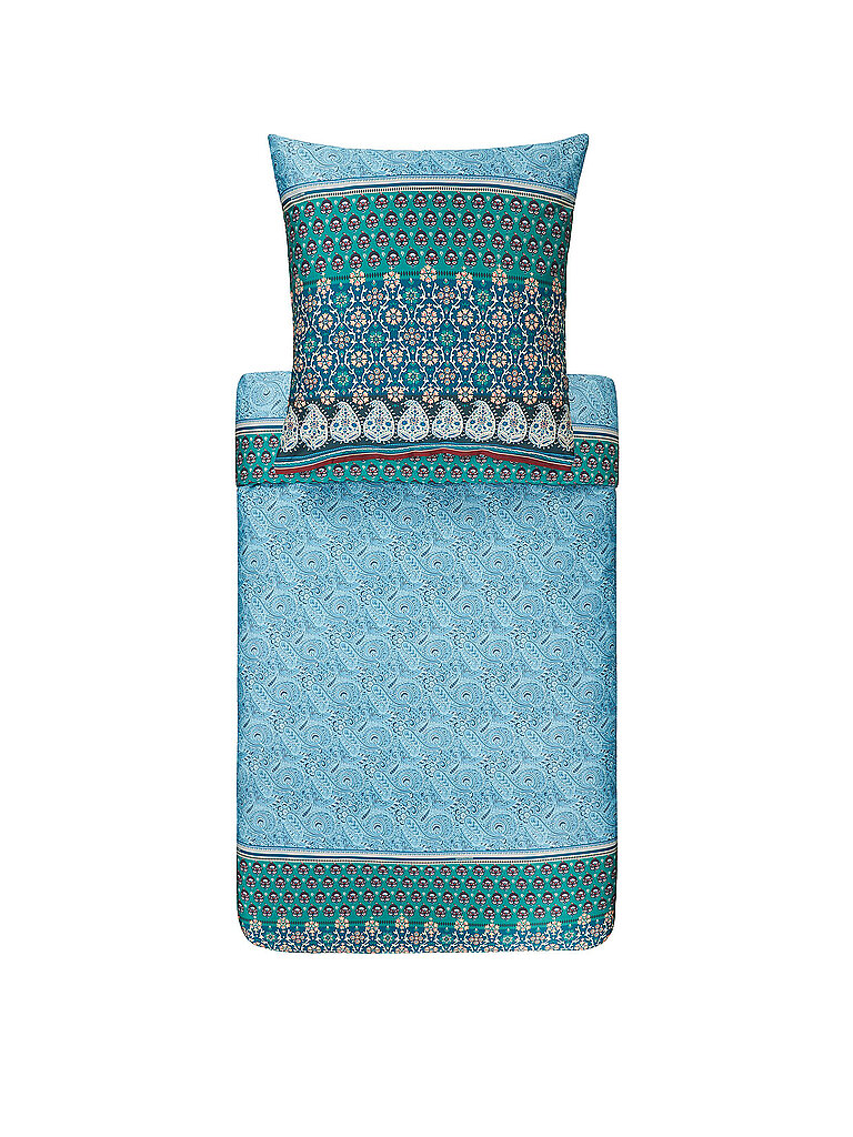 BASSETTI Satin Bettwäsche Laglio 70x90cm / 140x200cm Blau blau