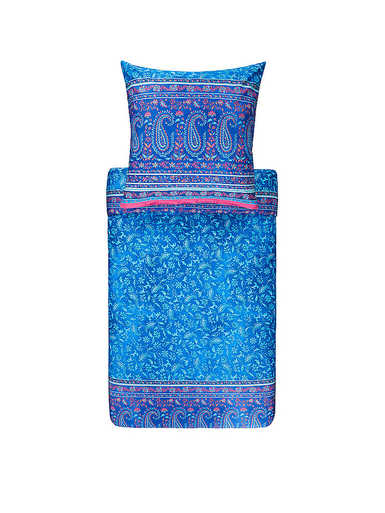 BASSETTI Satin Bettwäsche Como 70x90cm / 140x220cm Blau blau