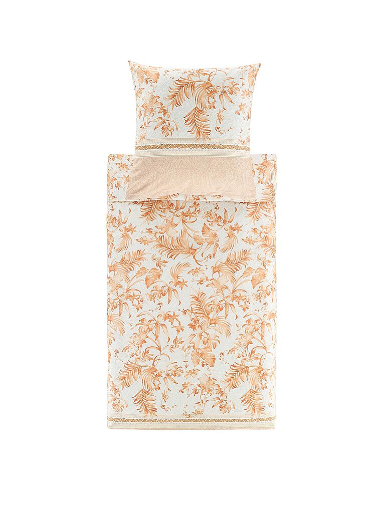 BASSETTI Satin Bettwäsche IBISCUS 70x90cm/140x200cm Creme/Koral beige – BASSETTI