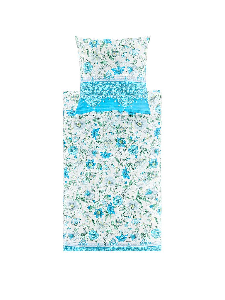 BASSETTI Satin Bettwäsche CASABLANCA 70x90cm/140x200cm Blau blau – BASSETTI