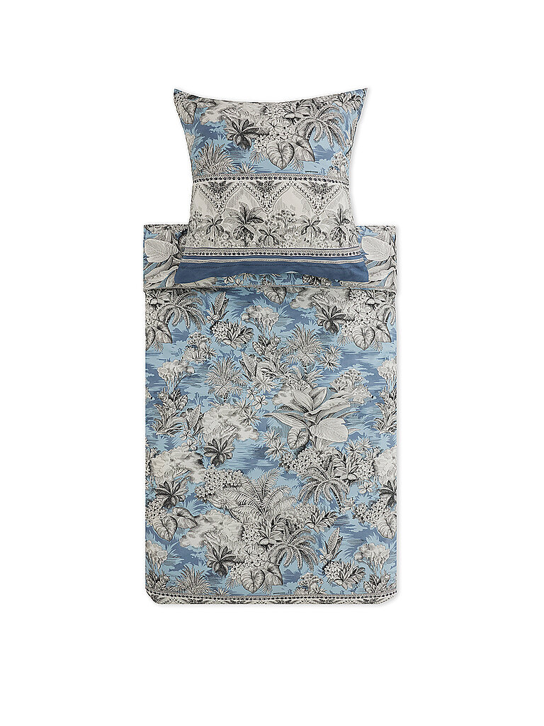 BASSETTI Satin-Bettwäsche BOBOLI 70x90cm/140x200cm Rauchblau hellblau