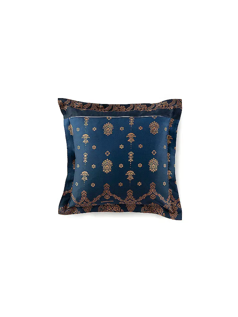 BASSETTI | Satin Bettwäsche  70x90cm / 140x200cm GOLD DECOR Blau | Dunkelblau