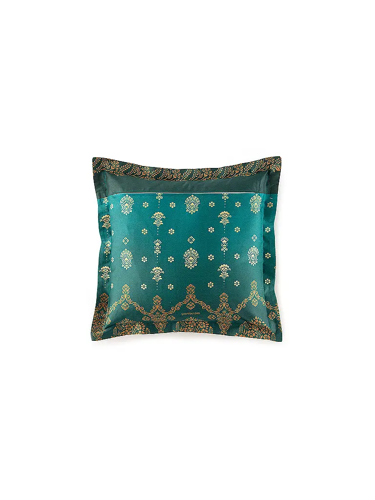 BASSETTI | Satin Bettwäsche  70x90cm / 140x200cm GOLD DECOR Smaragdgruen |