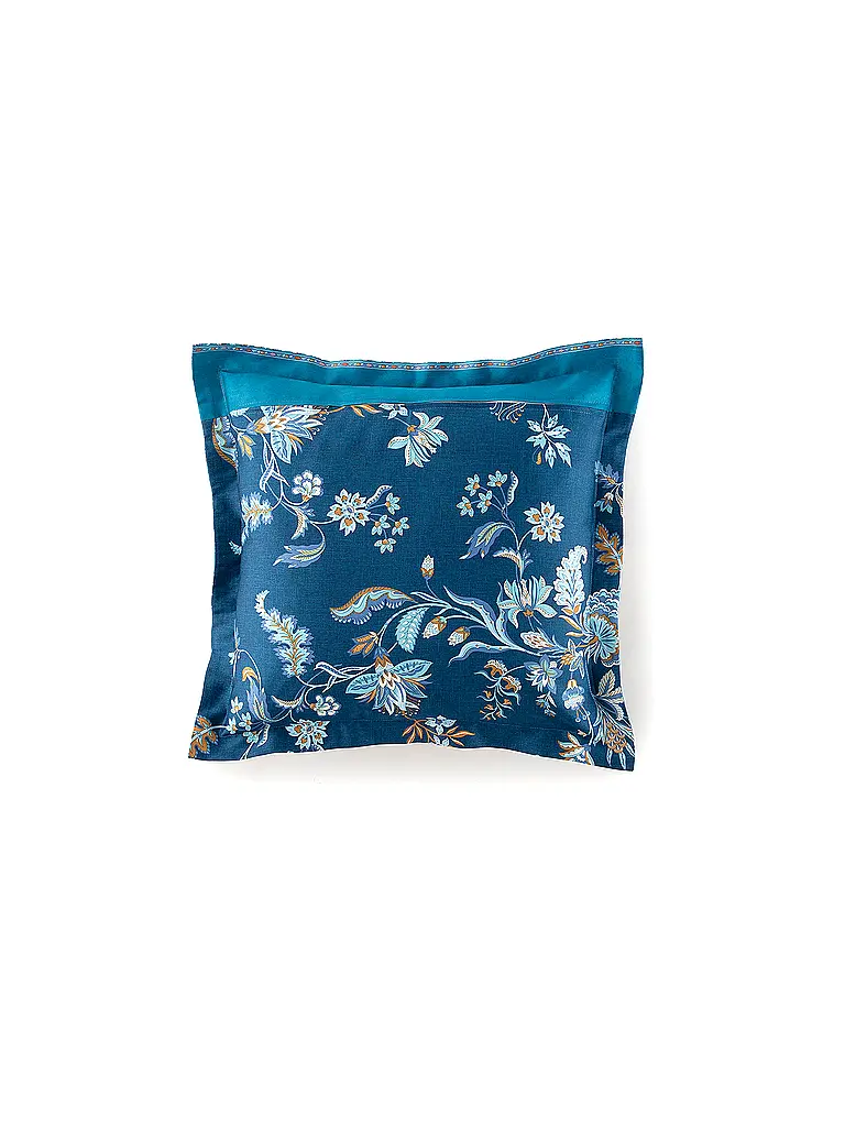 BASSETTI | Satin Bettwäsche 2x70x90cm/  200x200cm INDIAN ROSES Blau | dunkelblau