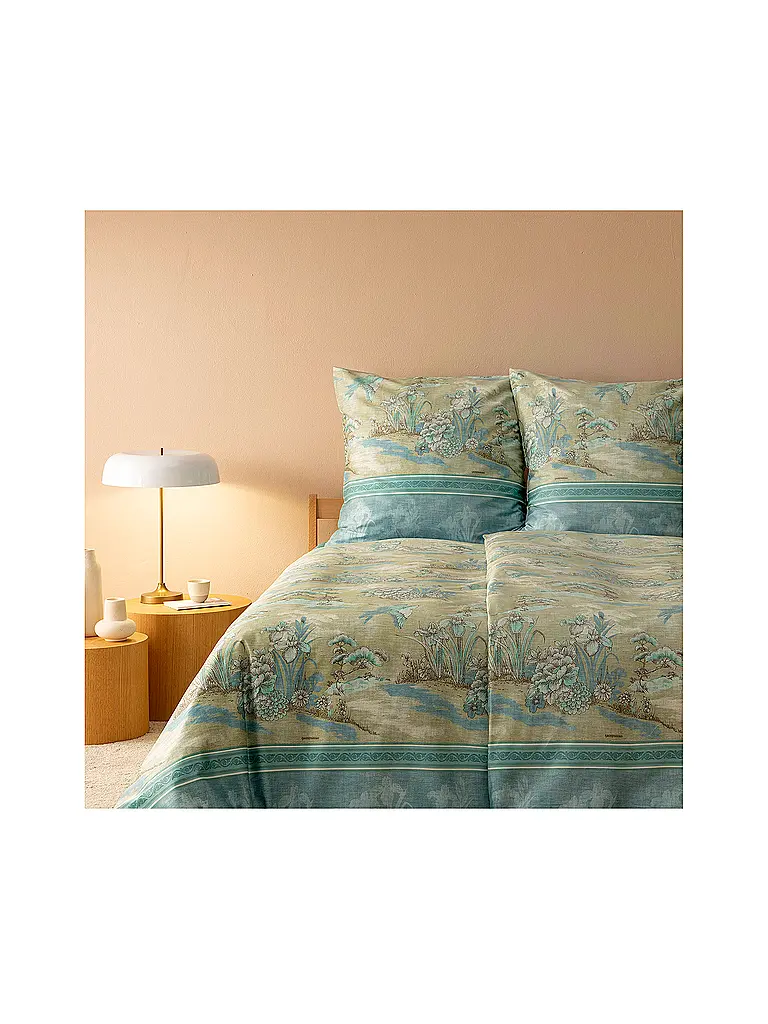 BASSETTI | Satin Bettwäsche 70x90cm / 140x200cm ACQUAFORTE  Gruen | mint