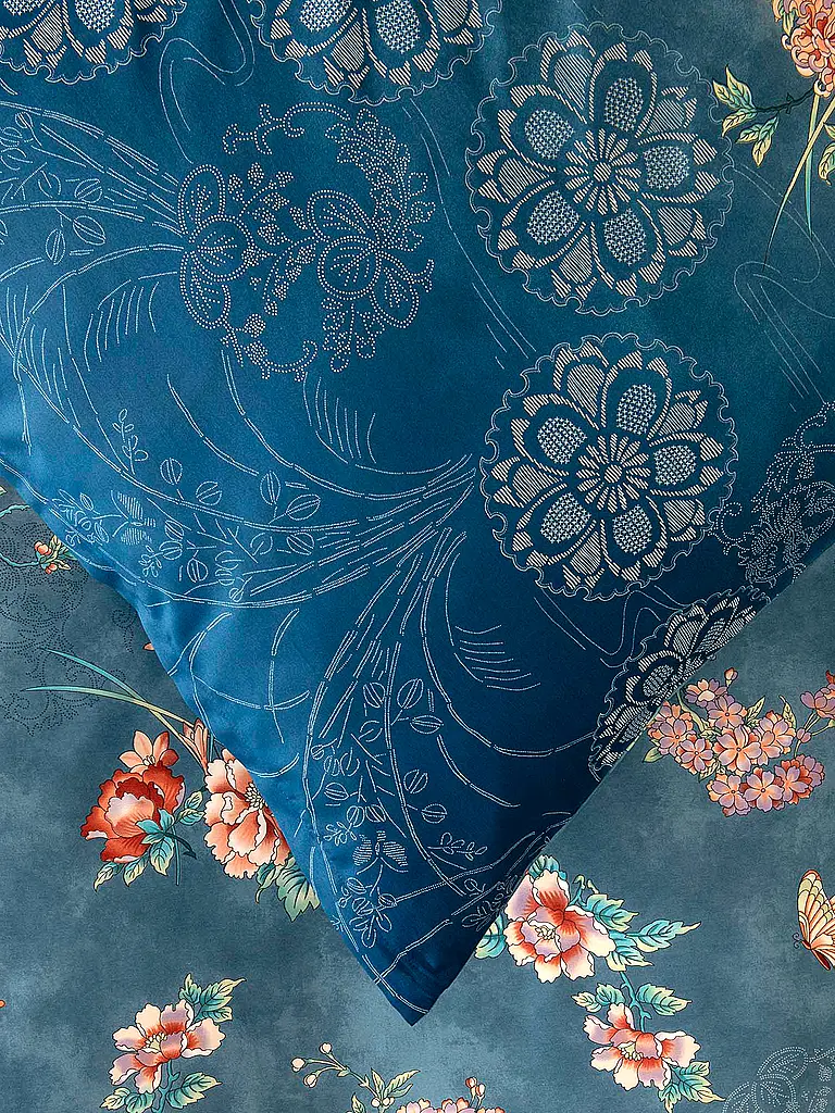 BASSETTI | Satin Bettwäsche 70x90cm / 140x200cm ESPERIDI Petrol | blau