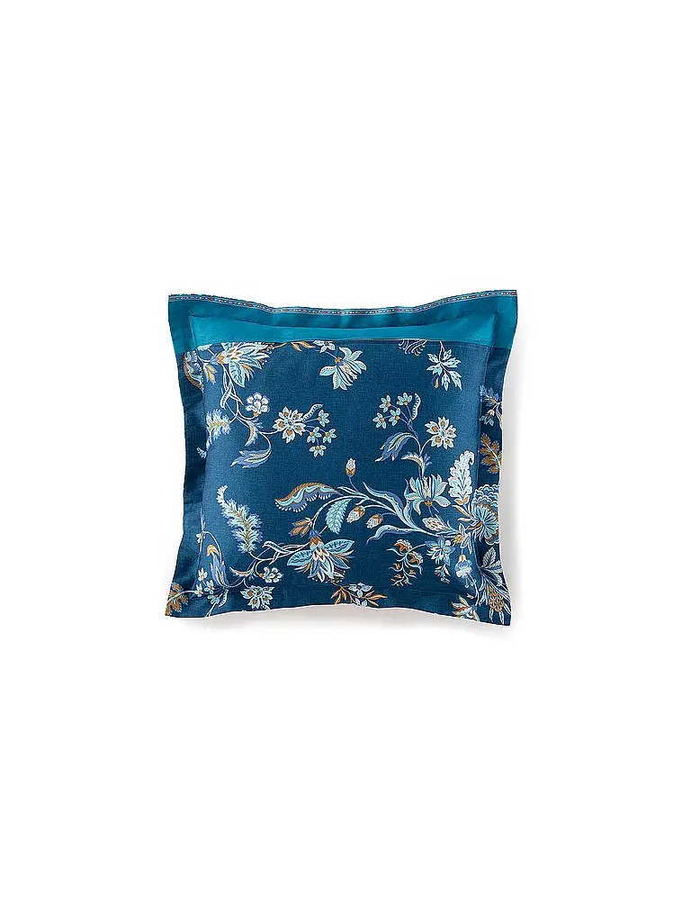 BASSETTI | Satin Bettwäsche 70x90cm / 140x220cm  INDIAN ROSES Blau | dunkelblau
