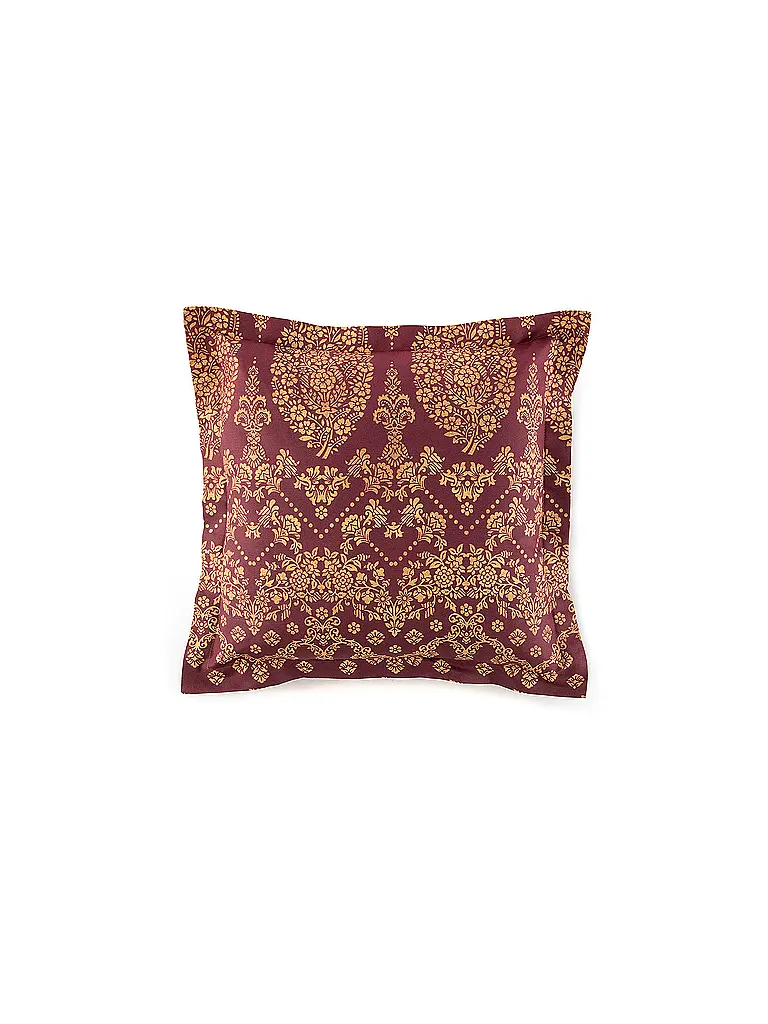 BASSETTI | Satin Bettwäsche 70x90cm / 140x220cm GOLD DECO Bordeaux |