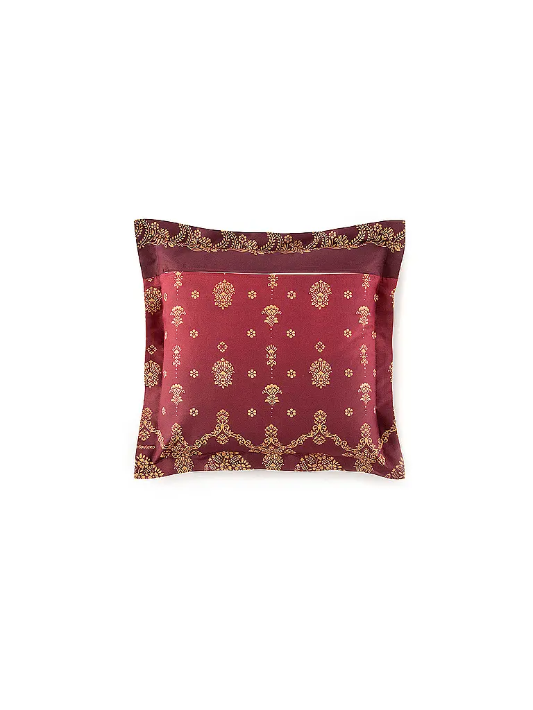 BASSETTI | Satin Bettwäsche 70x90cm / 140x220cm GOLD DECO Bordeaux |