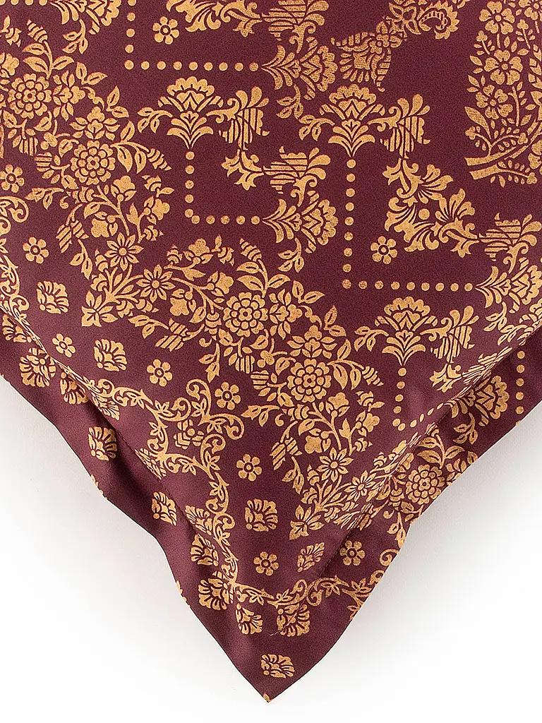 BASSETTI | Satin Bettwäsche 70x90cm / 140x220cm GOLD DECO Bordeaux |