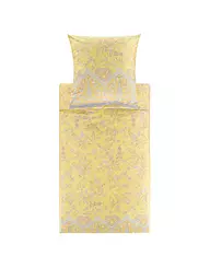 BASSETTI | Satin Bettwäsche INDIAN ROSES 2x 70x90cm / 200x200cm Beige | Gelb