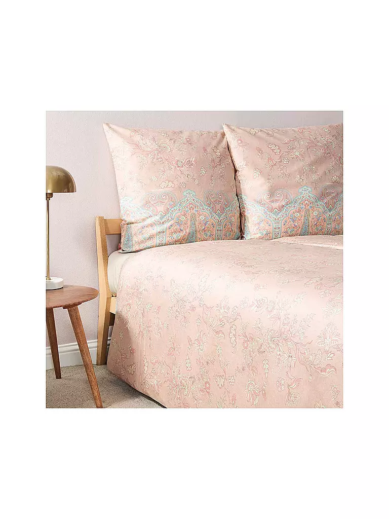 BASSETTI | Satin Bettwäsche INDIAN ROSES 70x90cm/140x200cm Beige | mint