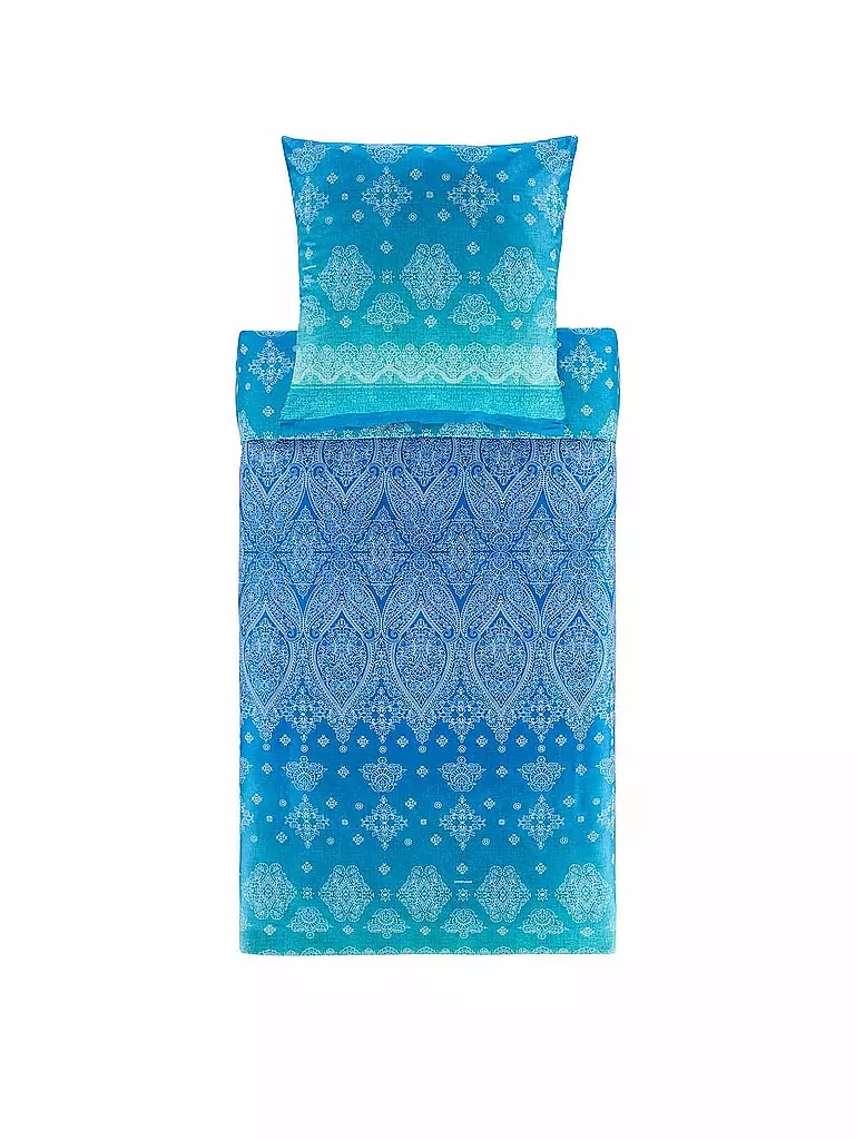 BASSETTI | Satin Bettwäsche KERALA 70x90cm/140x220cm Blau | blau