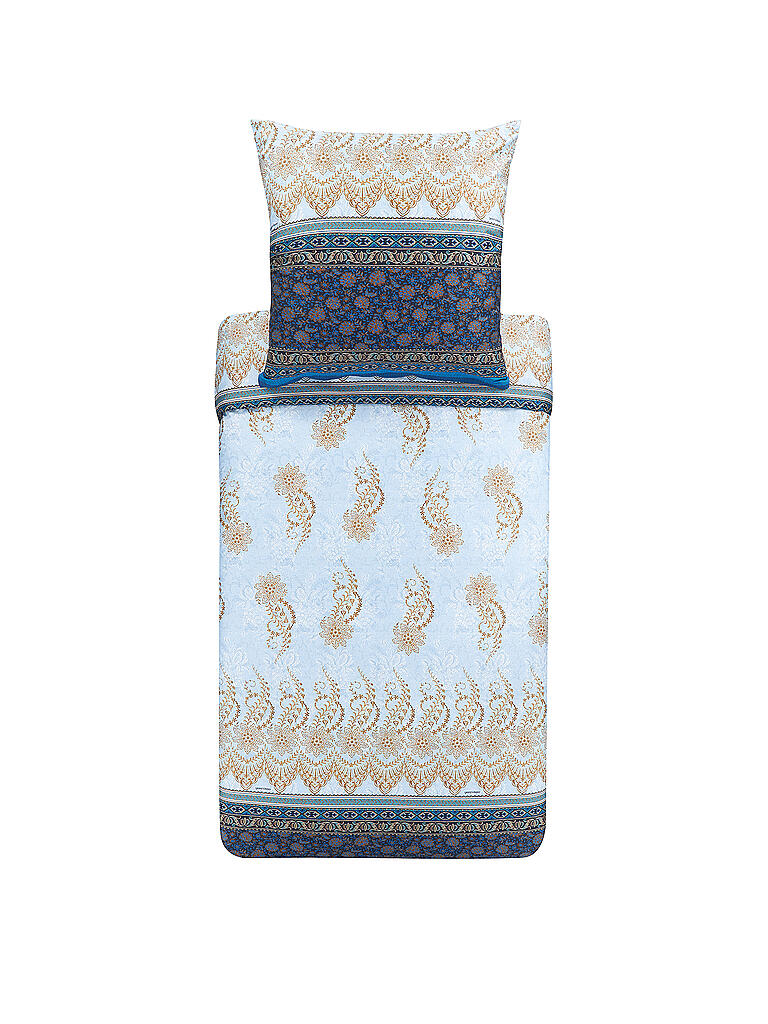 BASSETTI | Satin Bettwäsche ORISTANO 70x90cm/140x200cm hellblau | hellblau