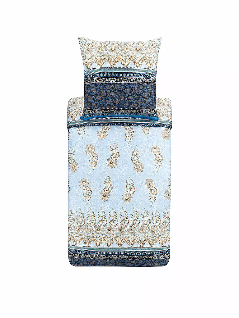 BASSETTI | Satin Bettwäsche ORISTANO 70x90cm/140x200cm hellblau | hellblau