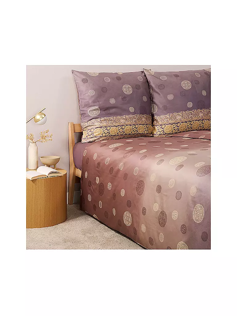 BASSETTI | Satin Bettwäsche PALLAVICINO 70x90cm/140x200cm Grau | rot