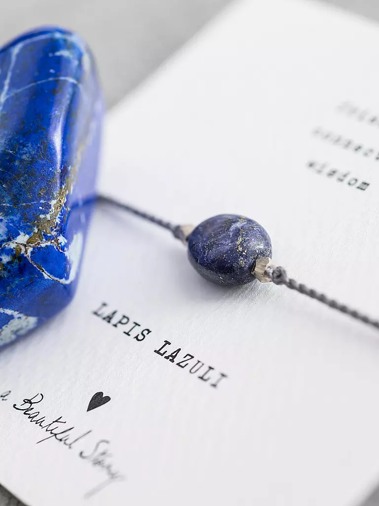 BEAUTIFUL STORY | Edelsteinkarte - Armband Lapislazuli  | blau