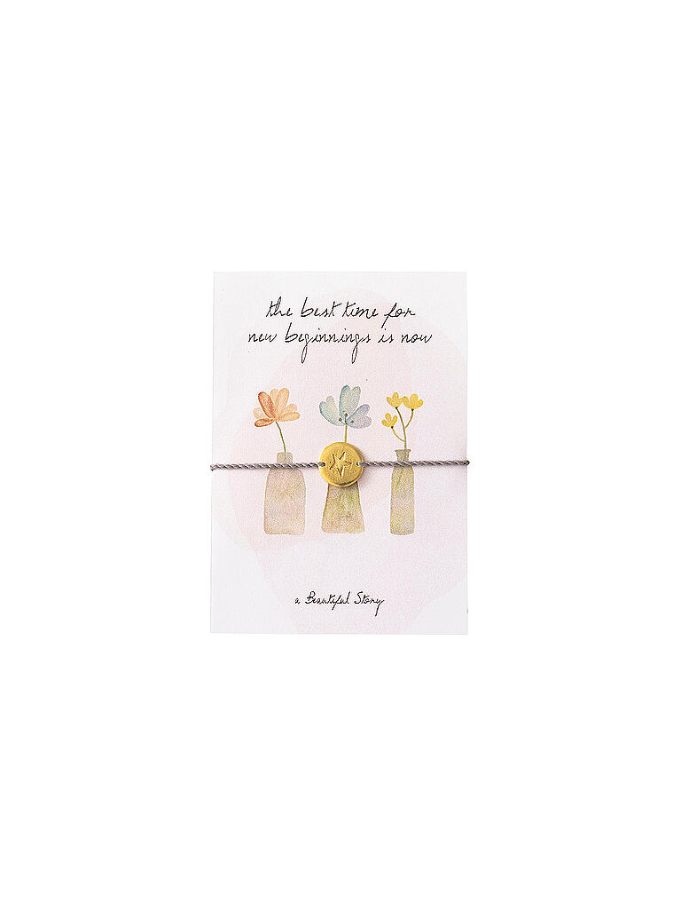 BEAUTIFUL STORY | Schmuckpostkarte " The Best Time  " | beige