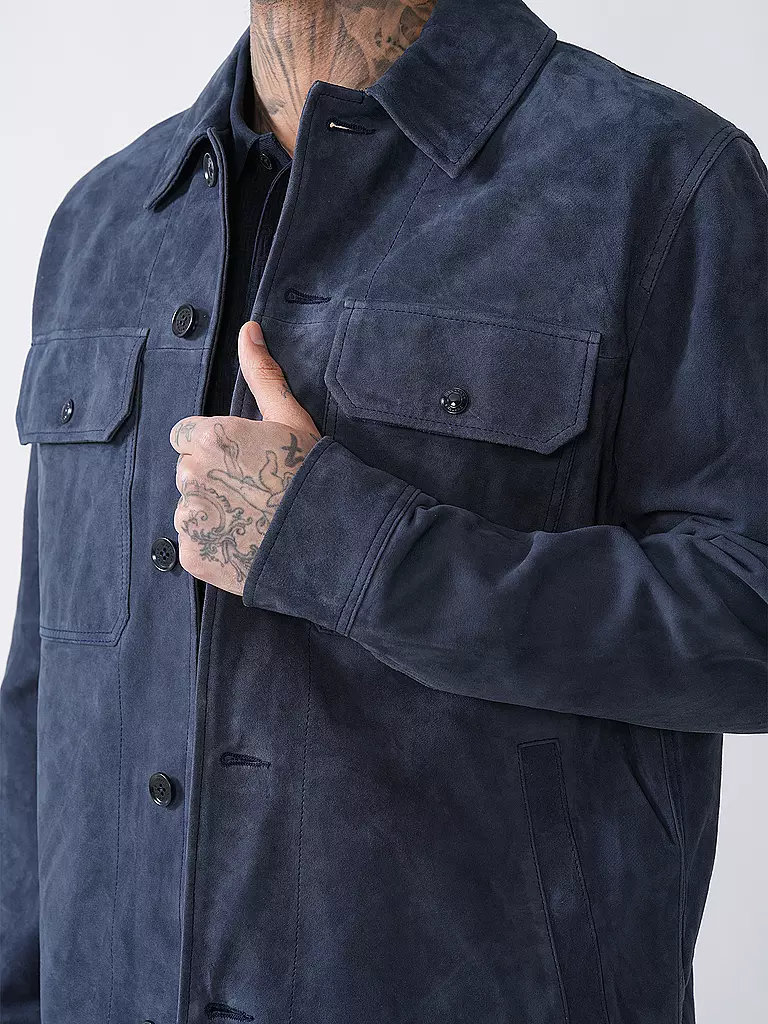 BELSTAFF | Lederjacke WAYPOINT | blau
